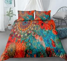Juoda Mandala Boho Antklodės užvalkalų rinkinys Karališko dydžio Karališkas dydis Dvigulis Pilnas Viengulis Dydis Patalių rinkinys EU Single(135*200cm)3pcs