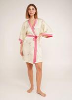 Moteriškas šilkinis kimono stiliaus chalatas SAKURA 7224/050 Giulia, spalva light yellow