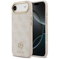 GUESS dėklas IPHONE 17 Air, suderinamas su MagSafe GUHMP17MP4GRMDEP (PU W/ 4G Strass Logo) rožinis