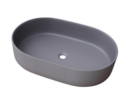 Vonios praustuvas Masterjero Trapani, keramika, 60 cm x 38 cm x 12.5 cm, pilka 000101083729