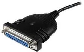StarTech.com 6 pėdų USB į DB25 lygiagretų spausdintuvo adapterio kabelis - M/F, juodas, DB-25, USB A, 1,9 m, 100 g, 1900 mm