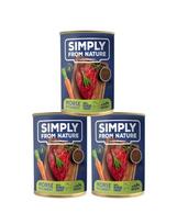 SIMPLY FROM NATURE Šlapias šunų maistas Arkliena su sėmenimis 3 x 400 g