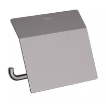 Hansgrohe AddStoris - Tualetinio popieriaus laikiklis su dangteliu, šlifuoto juodo chromo spalvos 41753340