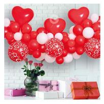 DIY balionų girliandos rinkinys „LOVE“ – raudonų ir baltų atspalvių (200 × 50 × 70 cm)