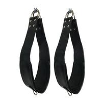 Mr. Sling BDSM Leather Support Loops 60cm - Padded, Adjustable, Black, Metal D-Rings