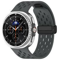Magnetinis Dirželis Samsung Galaxy Watch 8 Classic 46mm Silikoninis Sportinis Kvėpuojantis Correa Apyrankė Galaxy Watch 8 44mm 40mm Dirželis Galaxy Watch 8 44mm tamsiai pilka spalva