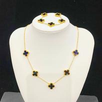 2 vnt. titano plieno dobilų dvipusis mados prabangių papuošalų karolių ir apyrankių rinkinys necklace+bracelet balta