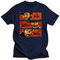 Vintažiniai The Good The Bad And The Ugly T-shirt vyriški trumparankoviai grynos medvilnės marškinėliai su spauda Il buono brutto cattivo T-shirt TV T-shirt S