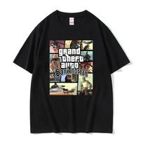 2024 Grand Theft Auto Vice City Print 100% medvilnės marškinėliai GTA žaidimas vyrams moterims kasdieniai marškinėliai Harajuku unisex marškinėliai viršūnės drabužiai#Spalva S juoda