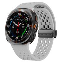 Magnetic Strap for Samsung Galaxy Watch Ultra 47mm accessories Breathable Silicone belt Bracelet galaxy watch 7 ultra band 47 mm Galaxy Watch Ultra šviesiai pilka spalva