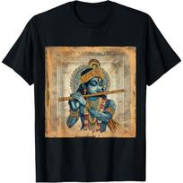 Krishna God oF Love Hindu Deity Ancient Hinduism Mythology T-Shirt S juoda