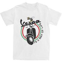 V-Vespas Motociklo Logotipo Marškinėliai Harajuku Marškinėliai Trumpomis Rankovėmis Y2K Retro Marškinėliai Vasariniai Medvilniniai Apvaliu Kaklu 4XL 5XL 6XL Viršutiniai Marškinėliai S balta