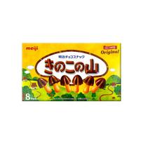 MEIJI Kinoko no Yama Grybuko formos sausainis su šokoladu (8 pakuotė) (2 Parinktys) # 1Box (66g x 8Packs)