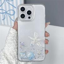 Skaidrus Rankų Darbo Blizgučiai Blizgantis Kriauklių Jūrų Žvaigždžių Pailgintos Dėžutės Dangtelis iPhone 17 Air 16 15 13 12 11 Pro Max 14 Plus XR XS Minkštas Dangtelis For iphone 16