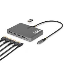 StarTech.com QUAD-USB-HDMI-ADAPT, Kabelgebunden, USB 3.2 Gen 1 (3.1 Gen 1) Type-C, 140 W, Grau, Windows 10, Windows 10 Education, Windows 10 Education x64, Windows 10 Enterprise, Windows 10..., Mac OS X 10.11 El Capitan, Mac OS X 10.12 Sierra, Mac OS X 1