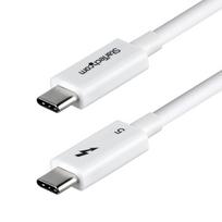StarTech.com 80cm Thunderbolt 5 Kabel, 80Gbps-120Gbps, 240W PD, 8K 60Hz, Thunderbolt zertifiziertes Kabel, kompatibel mit TB5 / TB4 / USB4 / USB-C - Weiß, Männlich, Männlich, 0,8 m, Weiß, Nickel, 120Gbit/s