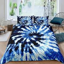Tie Dye Duvet Cover Set Bohemian Hippie Spiral Printing Queen Bedding Sets Ethnic Boho Comforter Cover Sets For Men Women Kids EU Single(135*200cm)3pcs