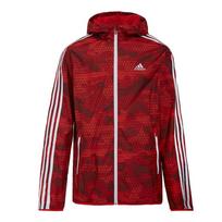 Adidas Vėjo nepraleidžianti sportinio treniruočių trijų juostų užtrauktuku su gobtuvu ilgomis rankovėmis striukė Vyriškos striukės AJ3670 XL