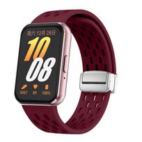 For Samsung Galaxy Fit 3 Strap smartwatch Accessories Magnetic Correa wrist belt Silicone Breathable Bracelet Galaxy Fit3 band For Galaxy Fit 3 vyno raudonos spalvos