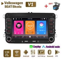 Automobilių radijo daugialypės terpės grotuvas, skirtas Volkswagen/Volkswagen/Golf/Polo/Tiguan/Passat/b7/b6/SEAT/Leon/Skoda/Octavia 2 Din Android Carplay GPS 2+64GB 2+64GB