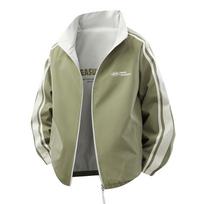 Men's Trendy Outdoor Stand Collar Windbreaker Jacket - Casual Fashion for Spring & Autumn 3XL žolės žalia spalva