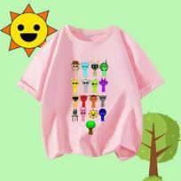 Fashion Sprunki Kids T-shirt Summer Children Incredibox Game Cotton Short Sleeve Top Boy Anime Cute Tee Girl Casual Clothes Gift 100
