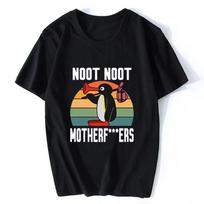 Noot Noot Pingu Kawaii Anime Marškinėliai Animacinis Juokingas Pingvino Grafikos Viršus Moterims Vyrams Kasdieniai Didelio Dydžio Marškinėliai Berniukui Mergaitei Mieli Marškinėliai S juoda