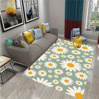 Ramunėlių rašto neslystantis kilimas,  80 cm x 120 cm / 31,5 colio x 47,24 colio