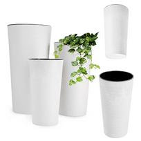 KADAX Rinkinys 3x Gėlinė Vazonas Įdėklas Gėlių stovas Aukštas Sodo smėlio spalvos 57cm pilka
