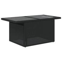vidaXL Sodo Sofų Rinkinys su pagalve 9 pcs Juoda Poli ratanas