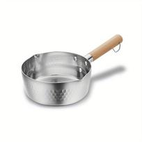 Japoniškas puodas su medine rankena, 6,3 colio / 16 cm