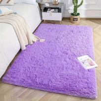 Violetinis ilgaplaukis pliušinis kilimas, 31,49 * 70,86 colio / 80 * 180 cm