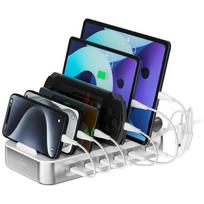 4smarts Team 100W Charging Station 5xUSB-C with 6-Cable Set, Silver