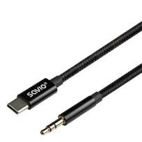 Savio CL-187 audio cable 1 m 3.5mm USB Type-C Black
