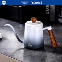 Kavos virdulys su medine rankena,  GRADIENTAS JUODAS 600ml