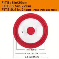 Universal temperuotas stiklo dangtis keptuvėms, Vidutinis 20-22-24cm