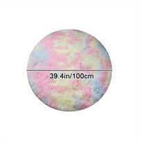 Apvalus pūkuotas vaikiškas kilimas,  Tie Dye Rainbow