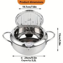 Tempūros kepimo puodas su termostatu, Vidutinis – 3,4 l 【24 cm】