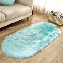 Dirbtinio avikailio ovalus kilimas,  Šviesiai mėlynas