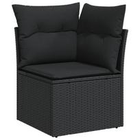 vidaXL Sodo Sofų Rinkinys su pagalve 9 pcs Juoda Poli ratanas