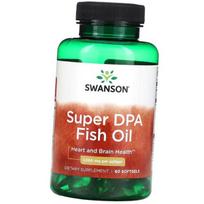 Žuvų taukai Omega-3, Super DPA žuvų taukai 1000, Swanson 60 kaps. (67280025) 60softgels