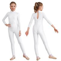 Girls Dance Unitard čiuožimo kombinezonas ilgomis rankovėmis Vientisas Bodysuit tamprus gimnastikos triko 5-6 Years raudona