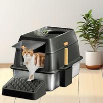 1pc XL Large Stainless Steel Cat Litter Box New 2025 Rectangular Shape Easy to Clean Luxury Style Premium Feel Anti Splash juoda