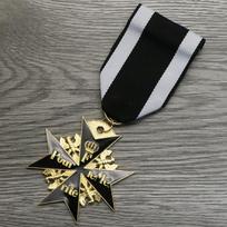 Prūsų lapų mėlyna Mėlynojo Geležies Marko Maltos kryžiaus ordino ir narsumo ženklas One Size juoda