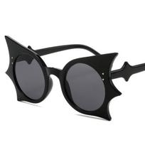 1 pora Unisex retro šikšnosparnio formos akiniai nuo saulės Moteriški Vyriški Punk akiniai Hiphopo stiliaus Juokingi akiniai nuo saulės Madingi aksesuarai juoda
