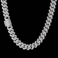 14mm deimanto cirkonio Majamio kabliukų kubietiško pynimo grandinėlė vyriškam kaklui Choker Iced Out Hip Hop papuošalai 18cm