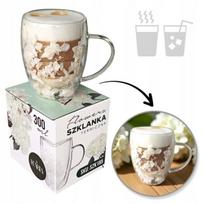Terminis stiklinis puodelis su gėlėmis 300 ml