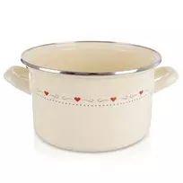 Emaliuotas puodas 3 l, kreminis, 20 cm