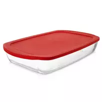 Stiklinis kepimo indas su dangčiu 39 × 24 × 7 cm, 3,7 l