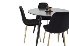 Plaza Runt Valgomojo stalas, ø100*H75 + Polar kėdė 4 vnt., juoda